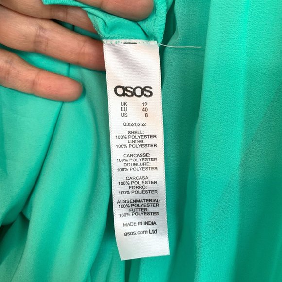 NWT ASOS Mint Green Sleeveless Cami Pleated Midi Dress Sz 8 - Picture 13 of 14